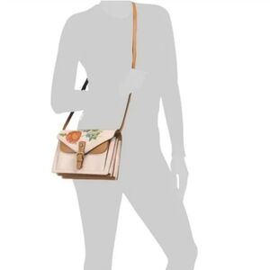 Patricia Nash Cream and Tan Floral Crossbody Bag